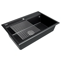 Мойка для кухни Paulmark Stepia 75 см черный металлик