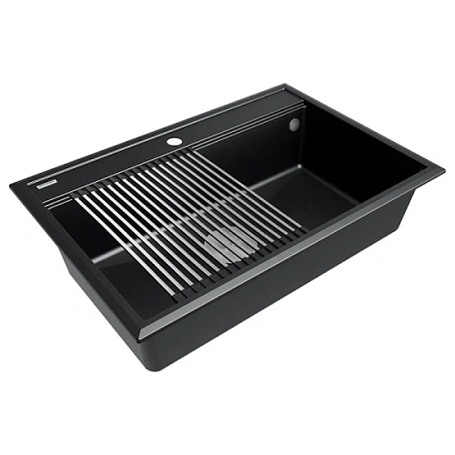Мойка для кухни Paulmark Stepia 75 см черный металлик - фото 2