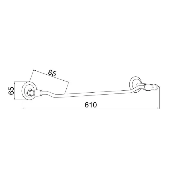 Полотенцедержатель Boheme Vogue с черным декором 10182 (детальная фотография), классические, ретро, декорированные