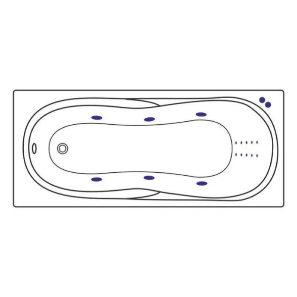 Ванна гидромассажная Excellent Sekwana Line Nano 170 x 75 см, цвет белый/золото, WAEX.SEK17.LINENANO.GL (детальная фотография), другие