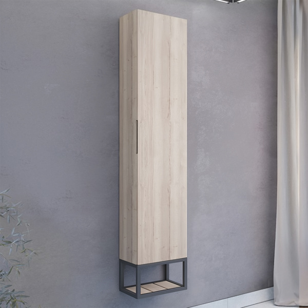 Шкаф-пенал подвесной Comforty Порто 35 см дуб дымчатый 00-00009981CF (детальная фотография), нет в наличии