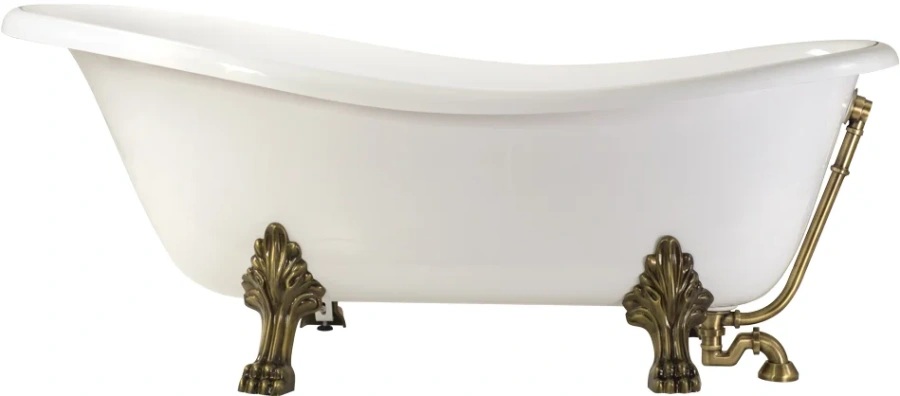 Ванна из искусственного камня Migliore Bella 170х80 см фурнитура бронза 23101 (детальная фотография), без гидромассажа, большие, глубокие