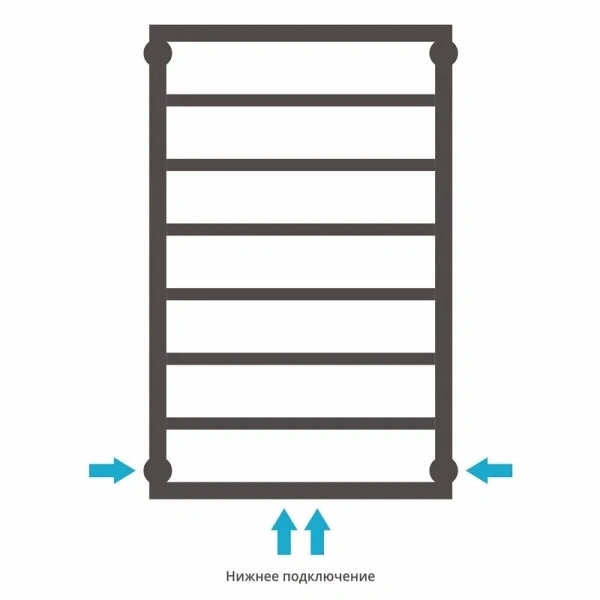 Полотенцесушитель водяной Сунержа Канцлер 50х80 см без покрытия 00-0254-8050 (детальная фотография), для систем горячего водоснабжения, для систем отопления, с нижним подключением