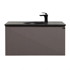 Тумба с раковиной подвесная Black&White Universe 90 см серая
