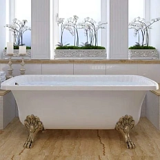 Ванна из искусственного камня Migliore Olivia 174х80 см фурнитура золото