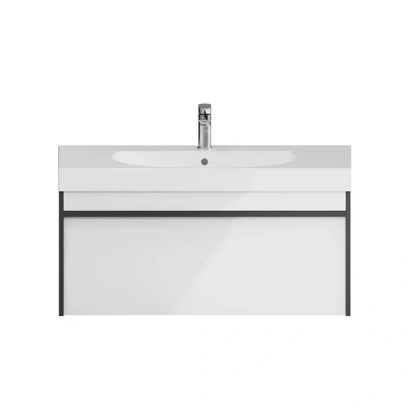 Тумба под раковину подвесная Kerama Marazzi Modula 100 см арабика MOD.100.1+1\AR (детальная фотография), моноблок, под накладную раковину