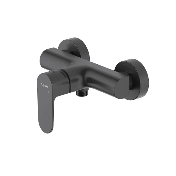 Смеситель для душа Акватек Оберон черный AQ1260MB (детальная фотография)