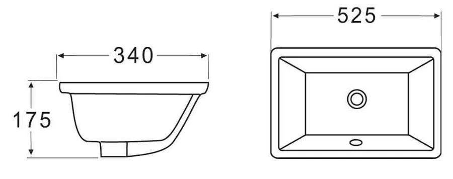 Раковина BelBagno 53 см встраиваемая BB1009 (детальная фотография), современные, hi-tech