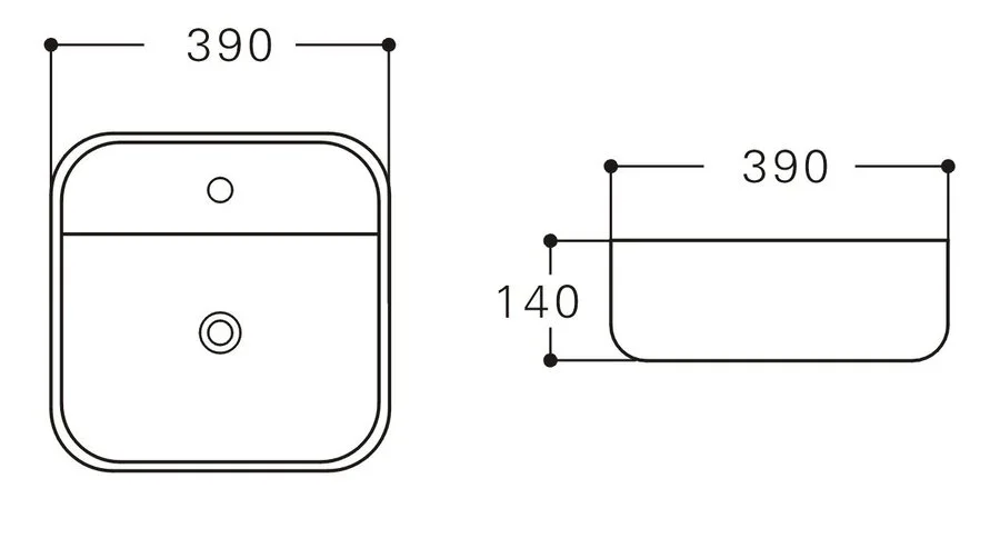 Раковина Aquanet City 39 см белая CITY-2 (детальная фотография), современные, hi-tech