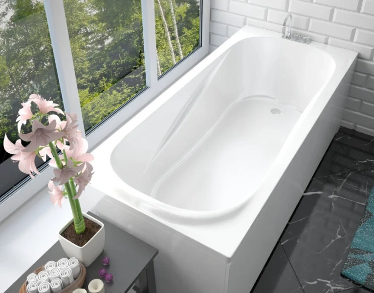 Ванна из литьевого мрамора Эстет Альфа 170х75 см белая глянцевая ФР-00001751 (детальная фотография), литьевой мрамор
