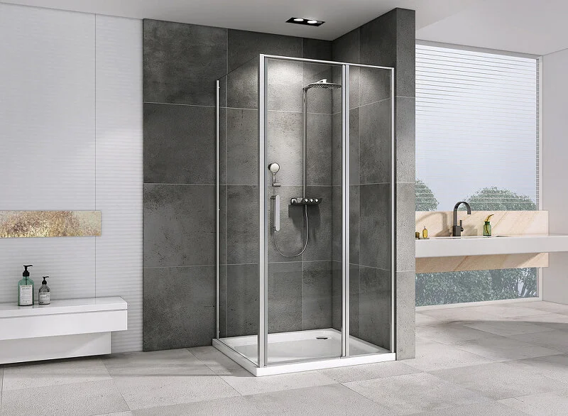 Душевой уголок Abber Sonnenstrand AG04110 110х75 см угловой (детальная фотография), хром, черные