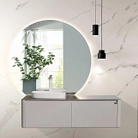 Тумба с раковиной подвесная Black&White Universe 140 см левосторонняя