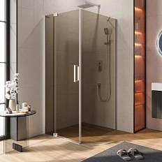 Душевой уголок Cezares Slider 80х100 см стекло бронзовое профиль хром