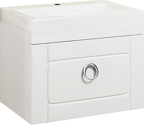 Тумба с раковиной подвесная Aqwella Инфинити Inf.01.06/001 60 см с одним ящиком (детальная фотография), современная, hi-tech