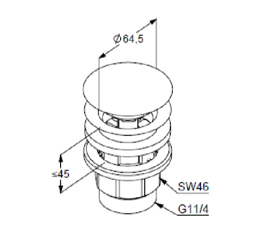 Донный клапан Kludi золото брашированное 10426N0-00 (детальная фотография), в наличии
