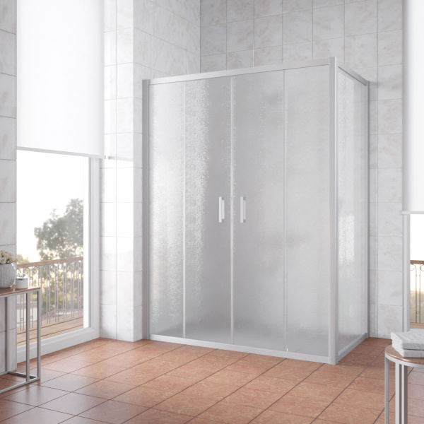 Душевой уголок профиль матовый хром стекло шиншилла Vegas-glass Z2P+ZPV NOVO 160*80 07 02 (детальная фотография)