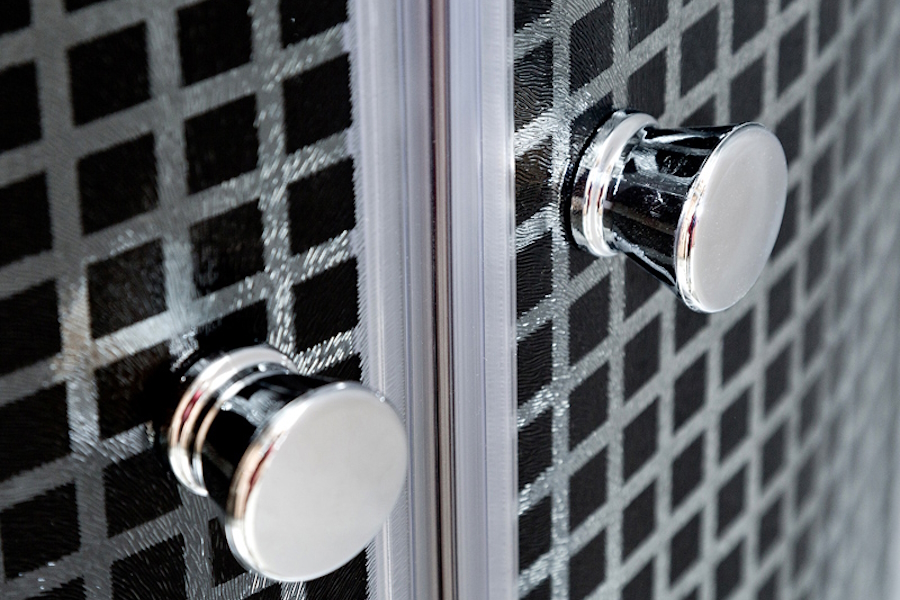 Душевая кабина Deto L 90x90 см с освещением L809ELBLACK (детальная фотография), со средним поддоном