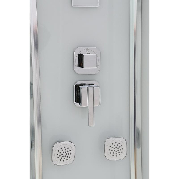 Душевая кабина Black&White Galaxy G5503 100x100 см профиль хром 5503100 (детальная фотография), с раздвижными дверьми