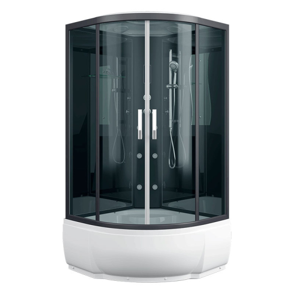 Душевая кабина Erlit Eclipse 90x90 см с высоким поддоном ER5709TP-C24-RUS (детальная фотография), полукруглые, четверть круга