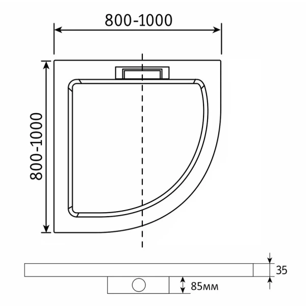 Душевой поддон RGW GWS-31 03150400 100х100 см литьевой мрамор (детальная фотография), недорогие