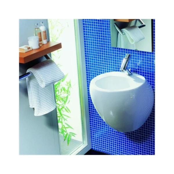 Раковина с отверстием для смесителя, цвет белый, покрытие LCC, Laufen Alessi One 8.1097.1.400.104.1 (детальная фотография), подвесные index_1