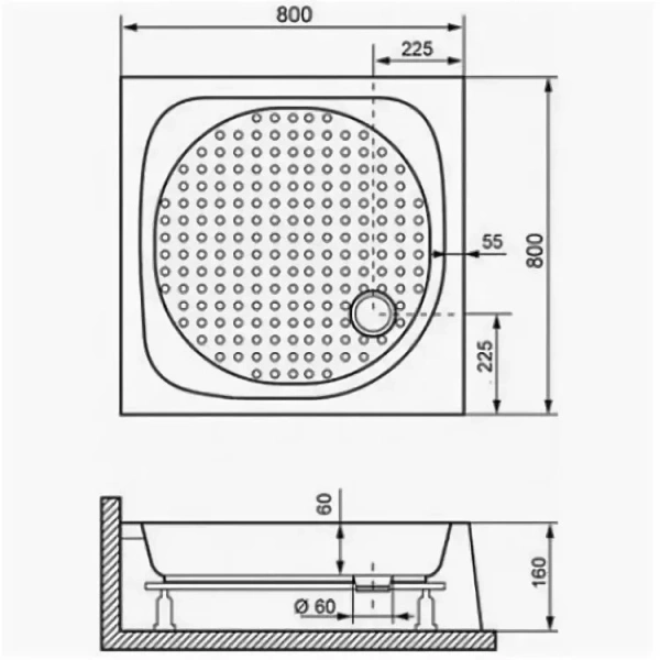 Душевой поддон RGW Acryl Lux/TN 80х80 см квадратный 16180188-21 (детальная фотография), недорогие
