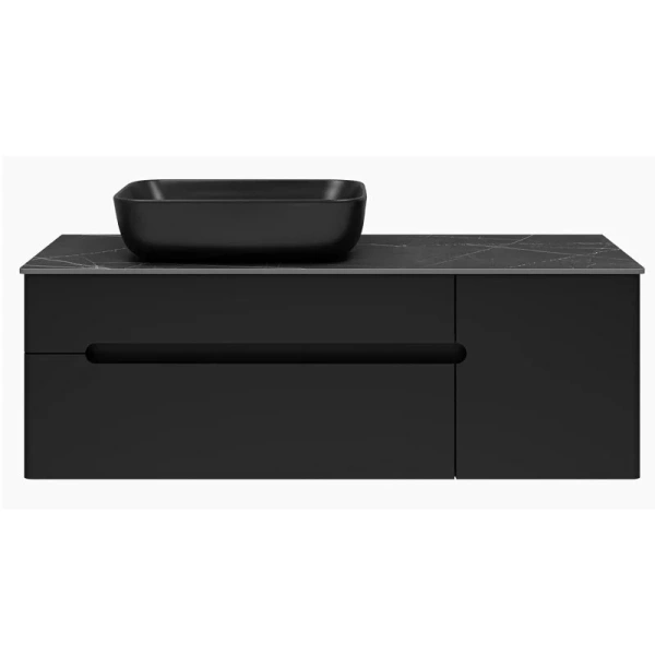 Тумба под раковину подвесная Misty Роял 120 см черная П-Роя-01120-021П2Я (детальная фотография)