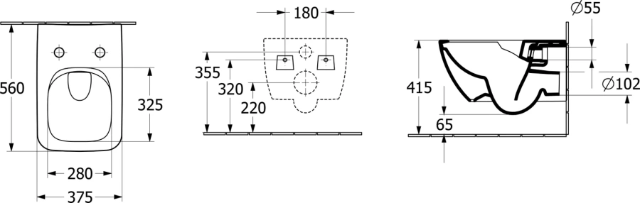 Унитаз подвесной Villeroy & Boch Venticello 4611R0 (детальная фотография), белые index_1