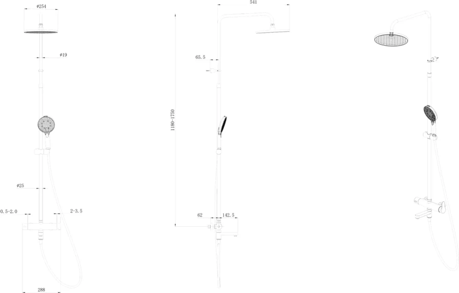 Душевая стойка Kerama Marazzi Fonte хром FO.202.KM.CR (детальная фотография) index_1