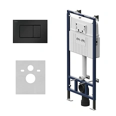 Инсталляция для унитаза Am.Pm MasterFit с кнопкой черной матовой