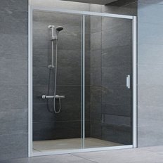 Душевая дверь профиль матовый хром стекло прозрачное Vegas-glass