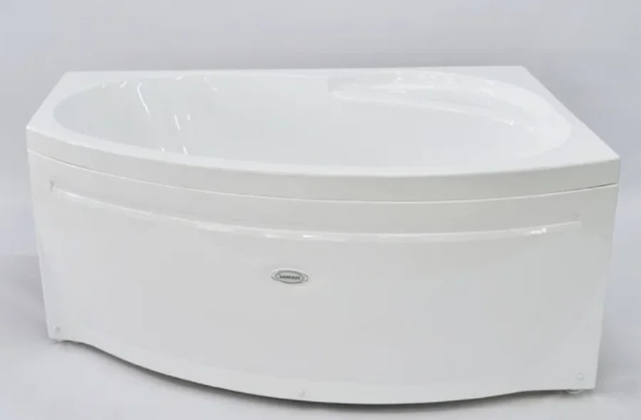 Гидромассажная ванна Радомир Монти 2-80-2-1-0-213/2-80-2-2-0-213, 150 х 105 см, L/R, рама-подставка, фронтальная панель, слив-перелив, гидромассаж Релакс хром КУ 100, белая (детальная фотография), с гидромассажем