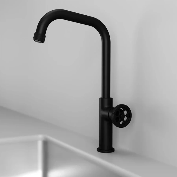 Смеситель для кухни IDDIS Grange с поворотным изливом (детальная фотография), высокие, недорогие, округлая форма