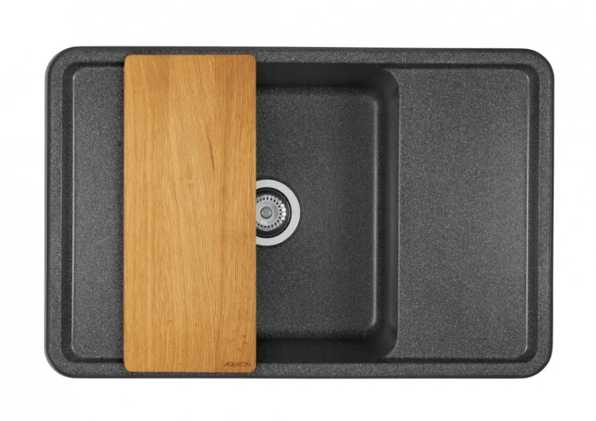 Мойка для кухни Акватон Беллис 78 см графит 1A725032BS210 (детальная фотография), черные