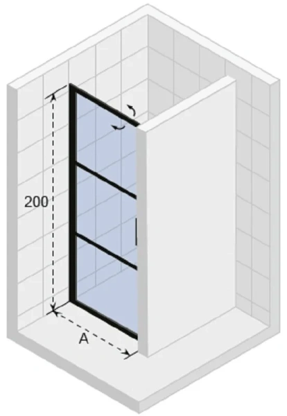 Душевая дверь Riho Grid GB101 GB11000 100 см G004003121 (детальная фотография), 90х90