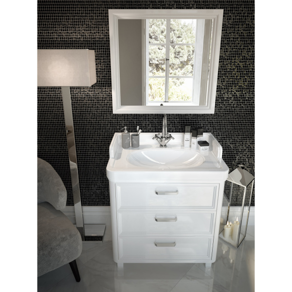 Тумба под раковину напольная Kerama Marazzi Pompei 80 см белая PO.M.80.3\WHT (детальная фотография), в наличии