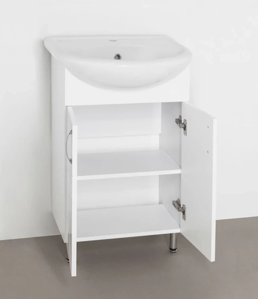 Тумба под раковину напольная Style Line Эко Фьюжн 50 см белая ЛС-00000073 (детальная фотография), напольная, пристенная