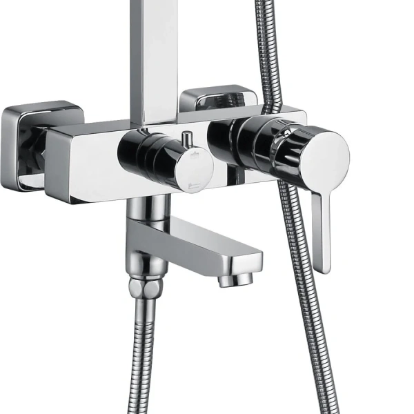 Душевая стойка Lemark Tropic хром LM7004C (детальная фотография), с тропическим душем