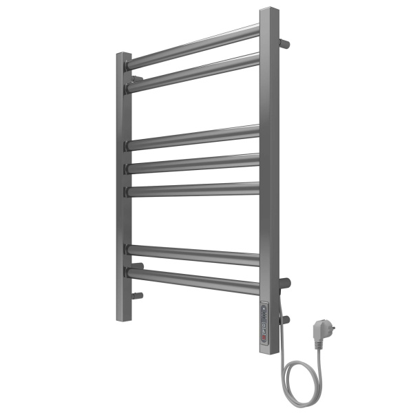 Полотенцесушитель электрический Акватек Поларис 50x70 см хром AQ EL KO0770CH (детальная фотография), лесенка, вертикальные