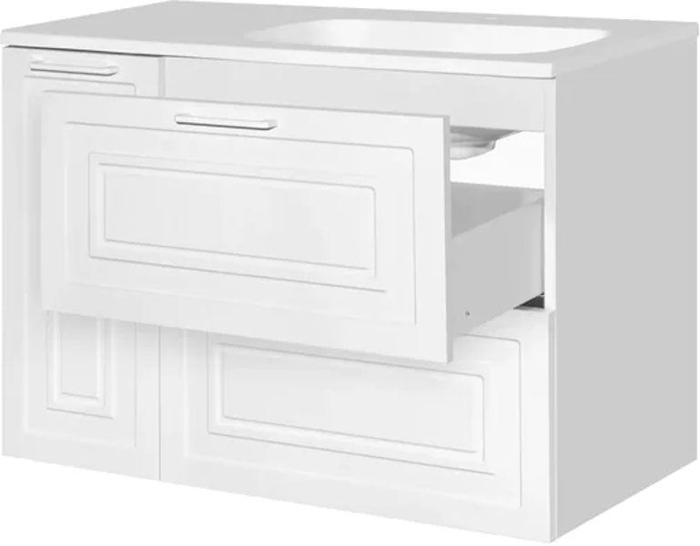 Тумба под раковину Style Line Альба 90 см правая, белая ЛС-000010054 (детальная фотография), белая