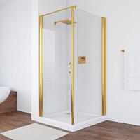 Душевой уголок профиль золотой стекло прозрачное Vegas-glass