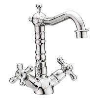 Смеситель для раковины Cezares Retro с донным клапаном хром