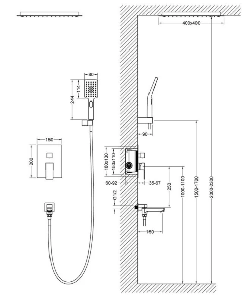Душевой комплект Timo Selene хром SX-2039/00SM (детальная фотография), комплекты