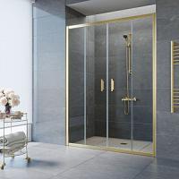 Душевая дверь профиль золотой стекло прозрачное Vegas-glass