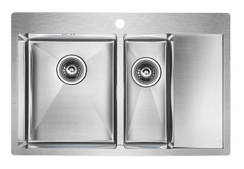 Мойка для кухни Paulmark Liga 78 см нержавеющая сталь, левосторонняя - фото 1