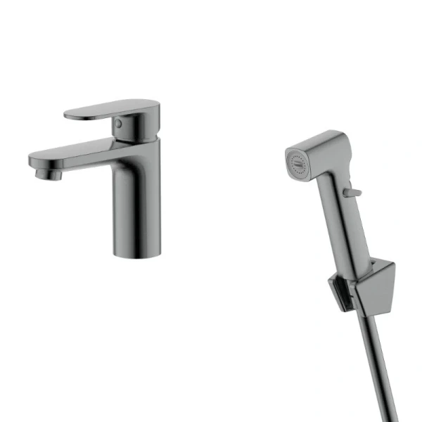 Смеситель для раковины Акватек Ника оружейная сталь AQ1812BGM (детальная фотография)