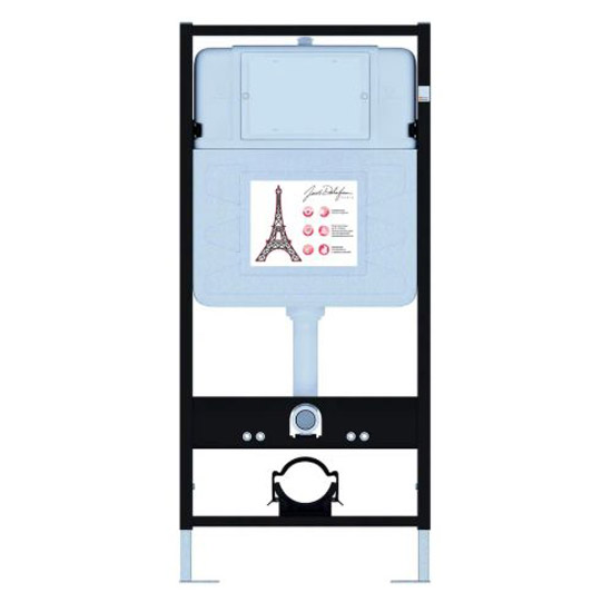 Унитаз с инсталляцией Jacob Delafon Vive клавиша белая глянцевая E28079RU-0 (детальная фотография), с инсталляцией