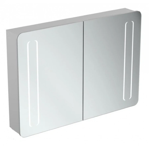 Зеркальный шкаф с подсветкой Ideal Standard Mirror&Light 100 см алюминий T3389AL (детальная фотография)