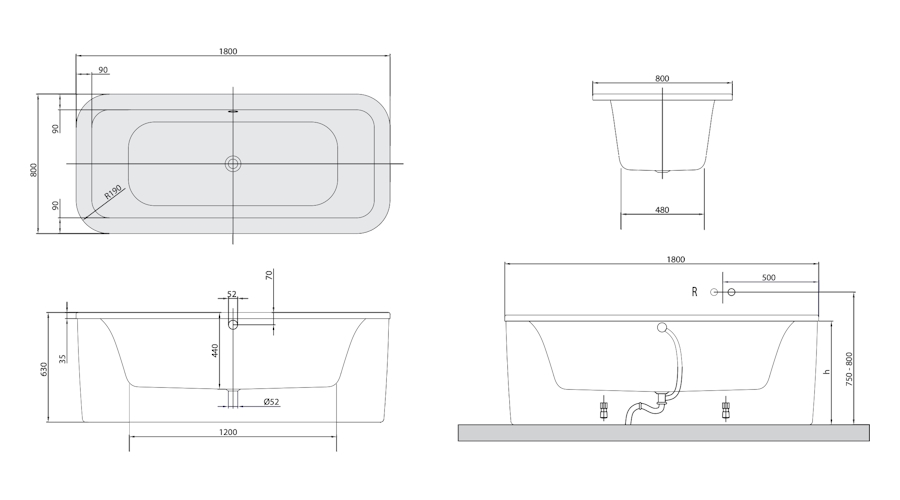 Схема (детальная фотография), без гидромассажа, большие
