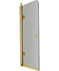 Душевая шторка левая, прозрачное стекло, фурнитура светлое золото, Devon&Devon Savoy